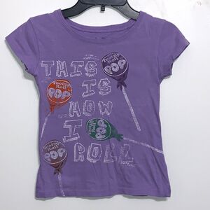 Tootsie Roll Pop | Girls Purple Short Sleeve T shirt Top Size S
